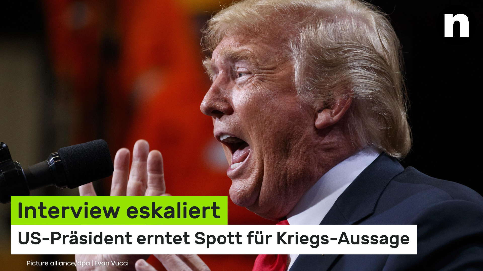 Video: Donald Trump: Interview eskaliert - US-Präsident erntet Spott für Kriegs-Aussage