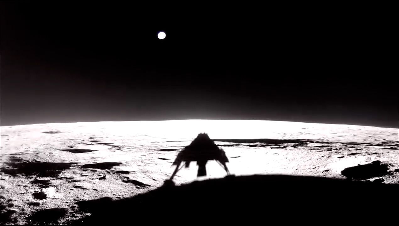 Atemberaubende Aufnahmen zeigen die Landung eines Raumschiffs auf dem Mond