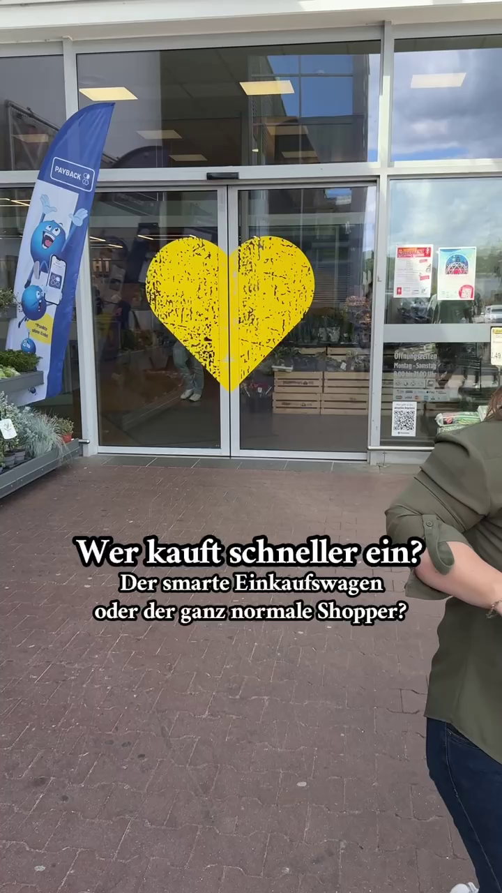 Video: Smarter Einkaufswagen vs. Redakteurin: Pfinztaler Erfinder schickt Prototypen ins Einkauf-Rennen