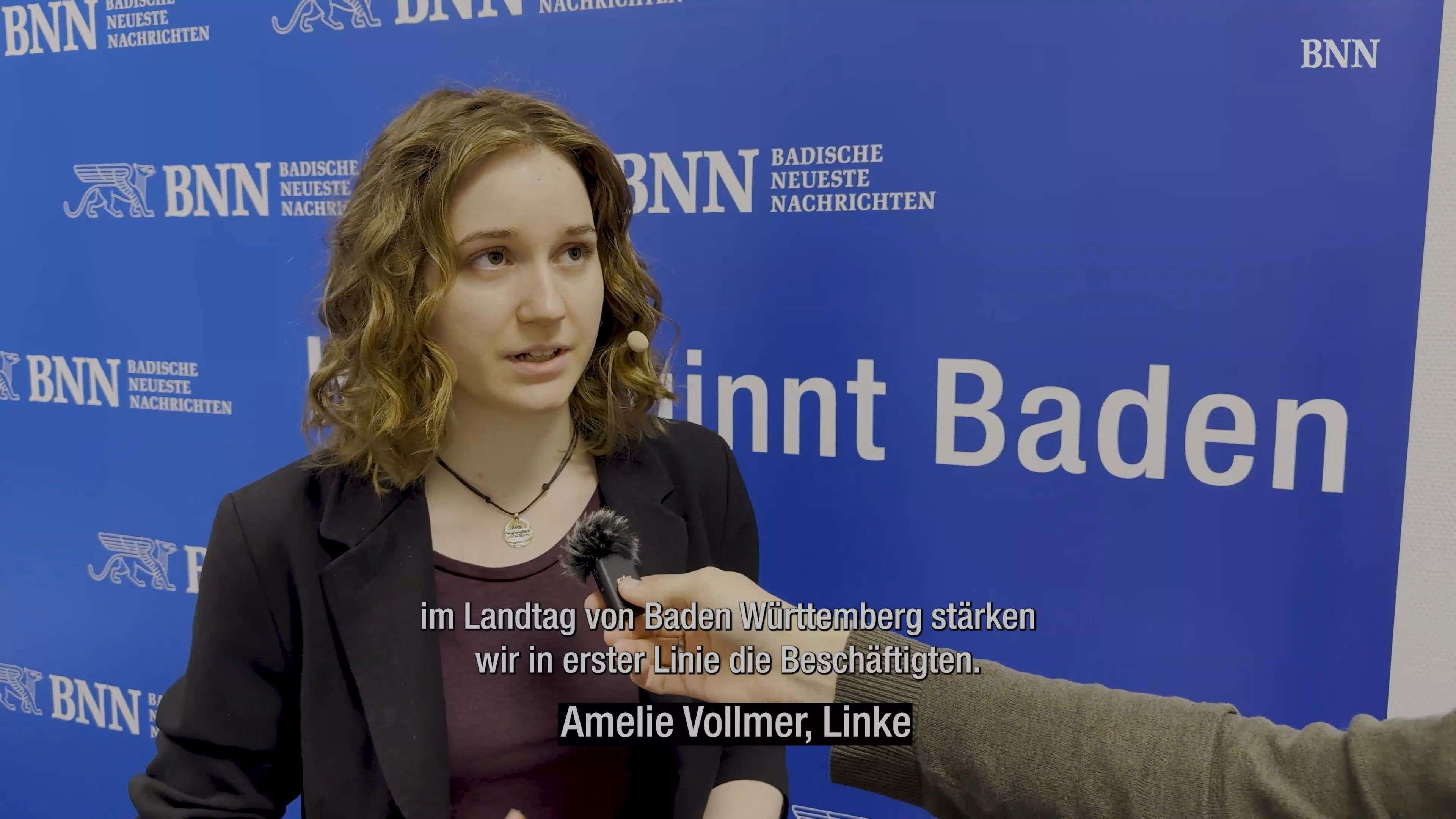 Video: Amelie Vollmer (Linke) auf dem BNN-Wahlforum