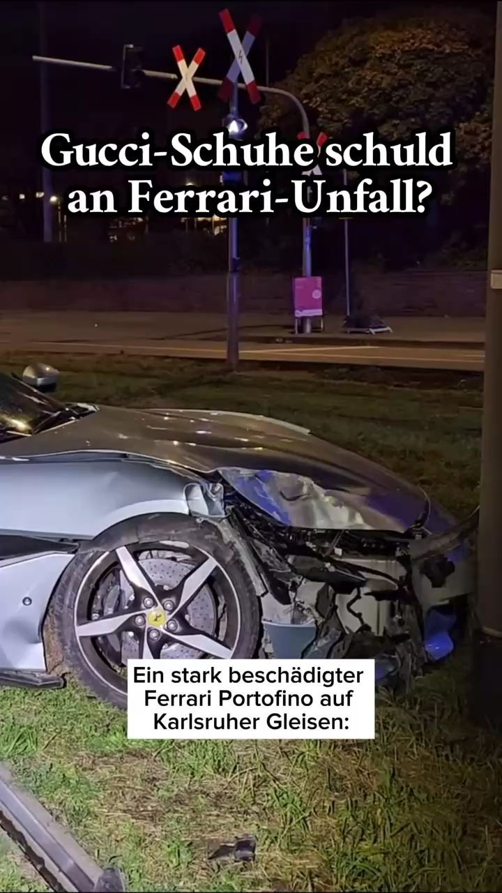 Video: Waren Gucci-Schuhe schuld? So urteilt das Gericht nach Ferrari- Unfall auf Karlsruher Gleisen