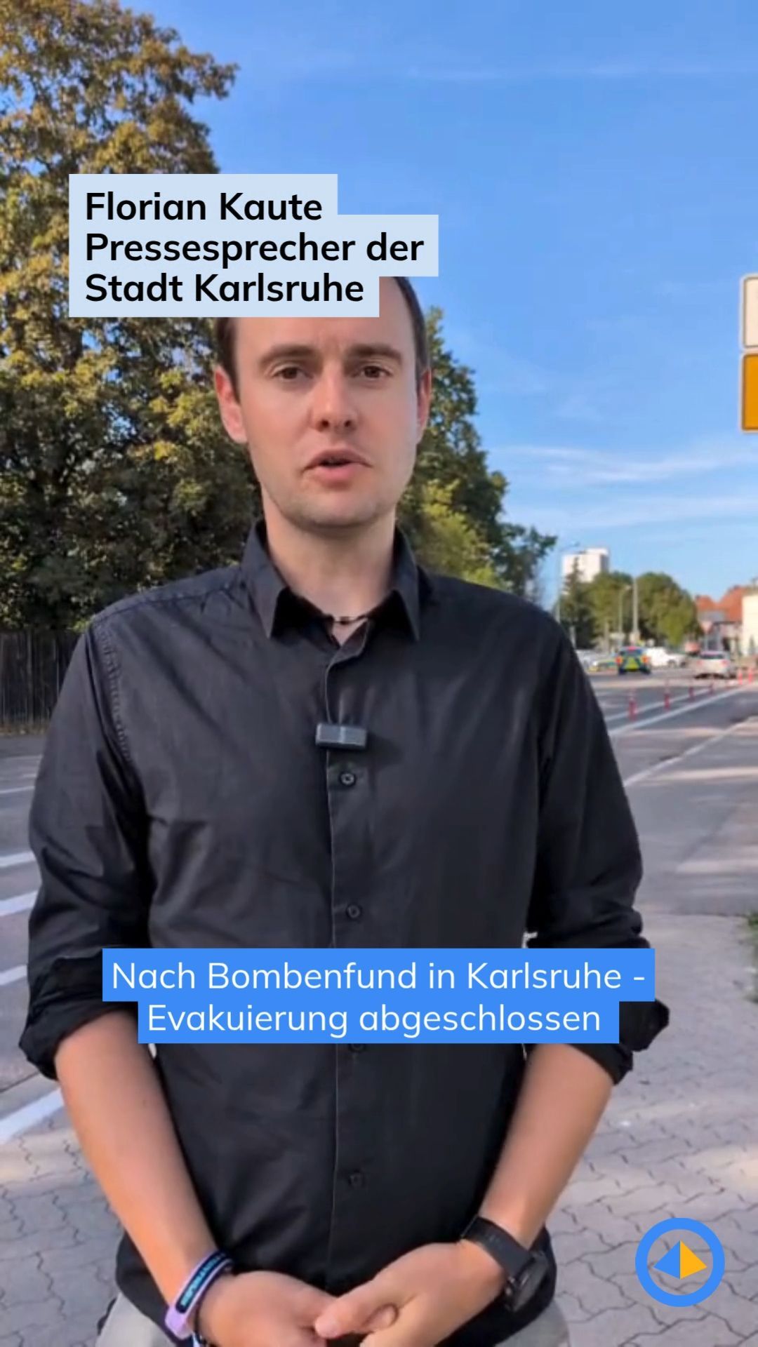 Video: Evakuierung abgeschlossen nach Bombenfund in Karlsruhe am 26. August 2026.