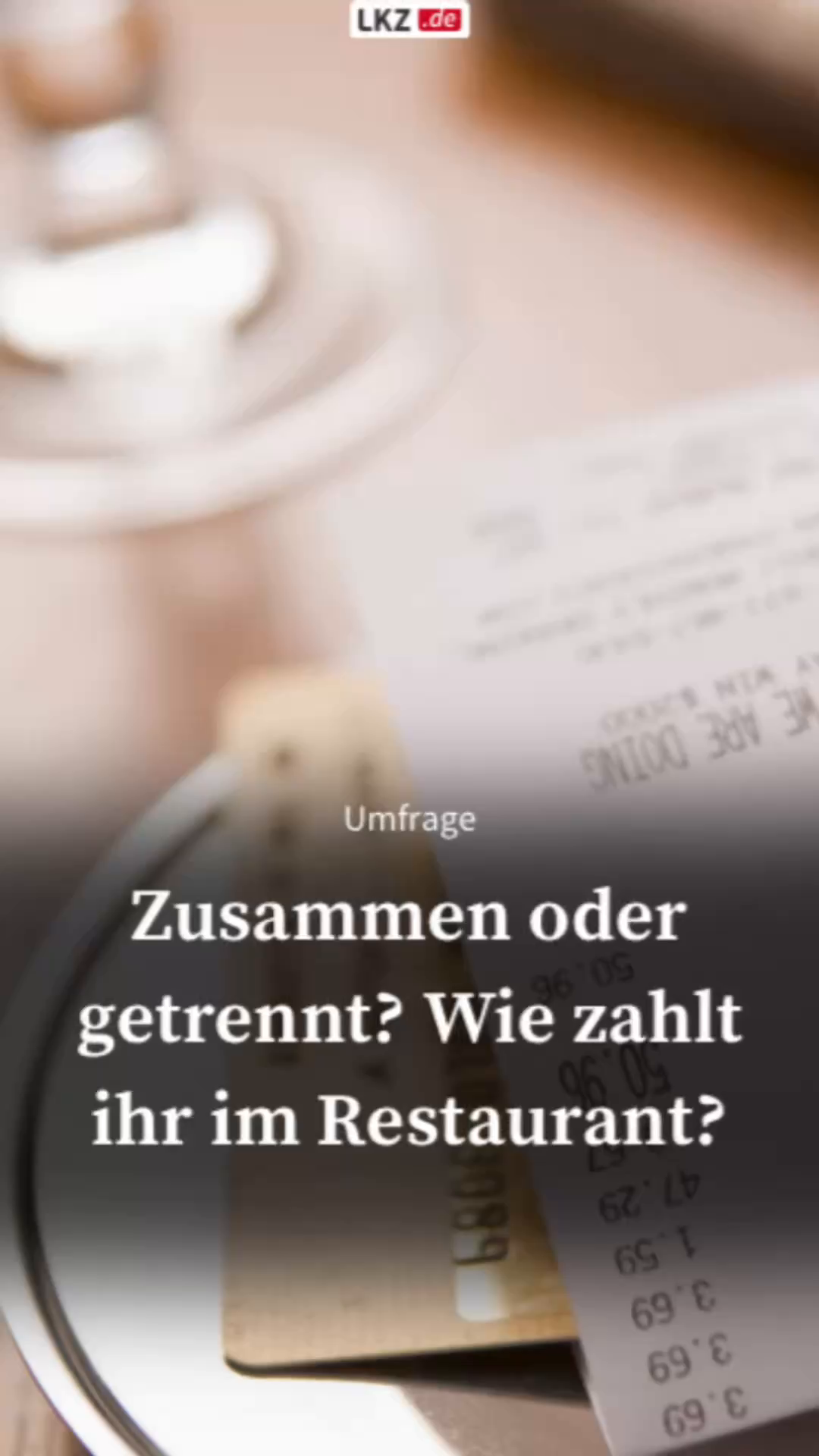 Together or separate? How do you pay at the restaurant?
