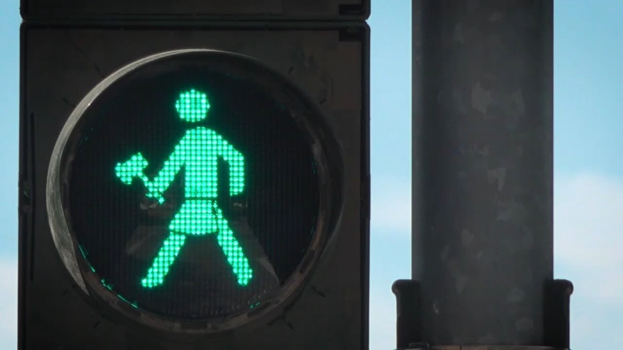 Video: Axtmörder? Ampelmännchen in Schwabach sorgt für Aufsehen