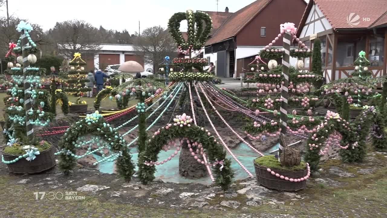 Osterbrunnen in Bieberbach: Eine bunte Tradition